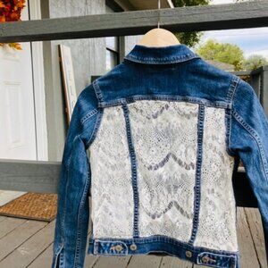 One of a kind Lace embellished Levi jacket